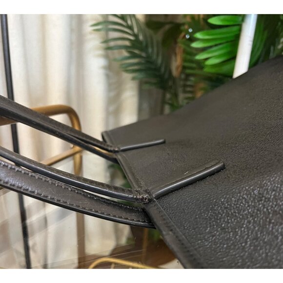 TORY BURCH BLACK STEFANO LEAHTER ROBINSON LARGE TOTE - Picture 11 of 13